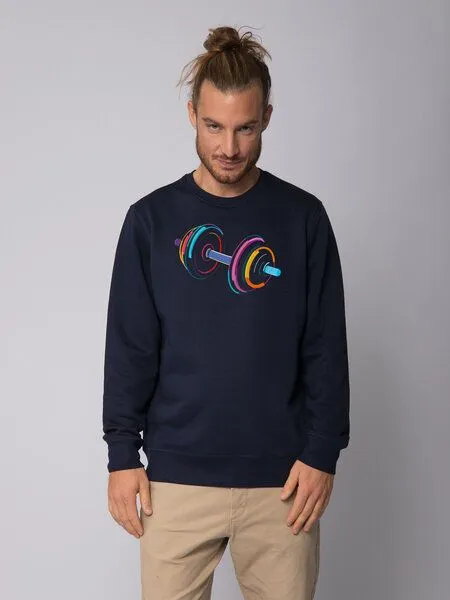 watapparel watapparel Sweatshirt Unisex 80s Hantel, French navy, – Produktbild 2 von 4