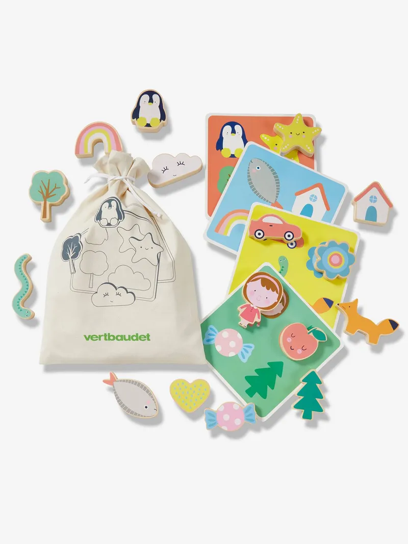 Vertbaudet Kinder Fühl-Memory aus Holz FSC®, Mehrfarbig, – Produktbild 1 von 3