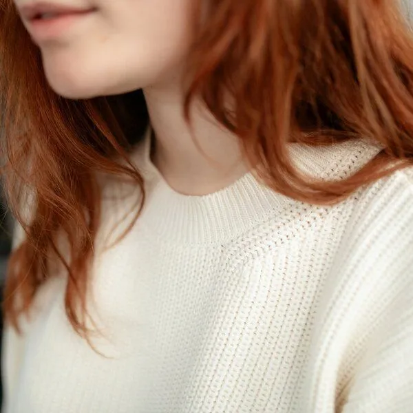 NORDLICHT NORDLICHT Grobstrick Pullover aus 100% Baumwolle MARA, Weiss, – Produktbild 3 von 4