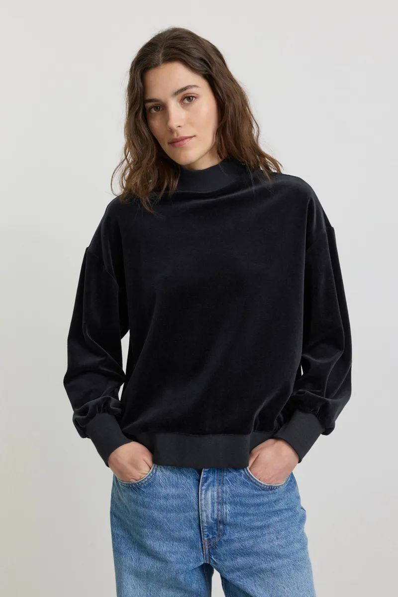 recolution recolution Damen vegan Sweatshirt Allium Schwarz, Schwarz, – Produktbild 2 von 2