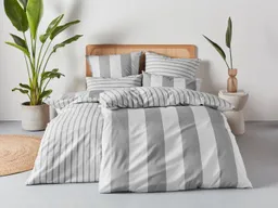 OTTO home Wendebettwäsche Sari in verschiedenen Qualitäten, Flanell, 2 teilig, ab Gr. 135x200 cm, Wendedesign, moderne Bettwäsche mit Streifen – Produktbild 1 von 1