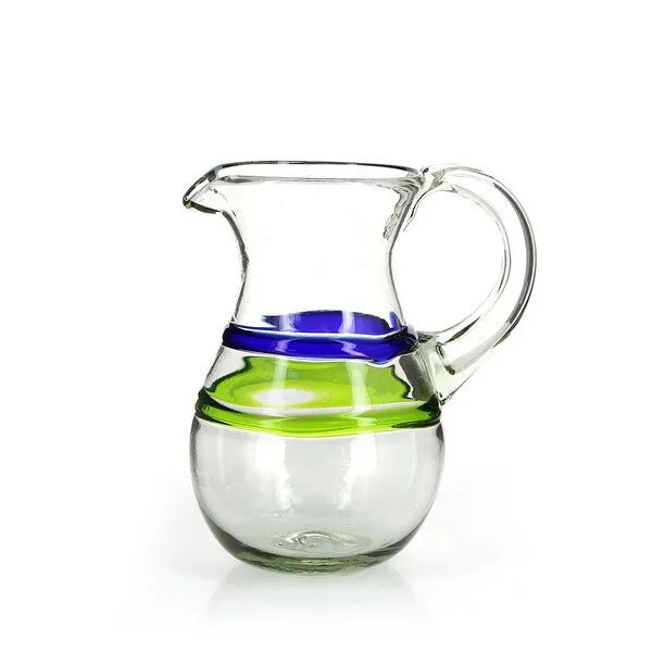 GLOBO Fair Trade GLOBO Fair Trade Krug Jarra aus Recyclingglas, mundgeblasen, Ringe, – Produktbild 1 von 1