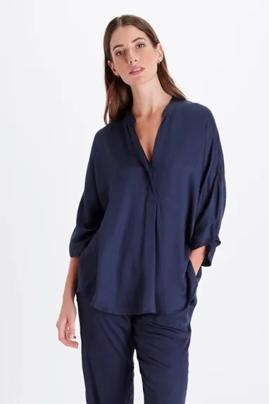 Neu Nomads Neu Nomads Damen vegan Bluse Kerala Mitternacht, Extra dunkelblau, – Produktbild 2 von 2