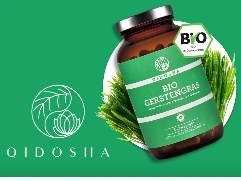 QIDOSHA Bio Gerstengras Kapseln, 360 St., 215 g, Aus kontrolliert biologischem Anbau – Produktbild 2 von 5