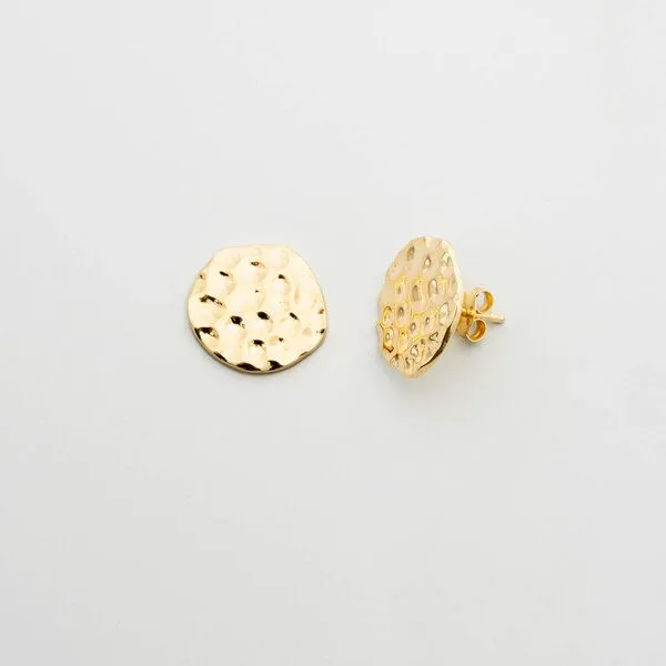 fejn jewelry fejn jewelry Ohrstecker 'round hammered', Gold, – Produktbild 2 von 2