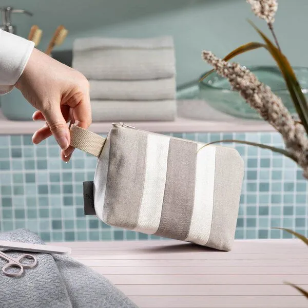 nahtur-design nahtur-design Kosmetiktasche aus 100% Leinen | Kleine Leinentasche, No_10 (blau), – Produktbild 1 von 4