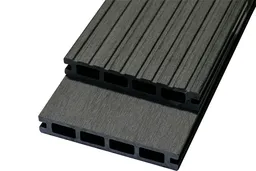 woodstore24 WPC Hohlkammerdiele WoodoRhodos, 20 (S) x 120 (B) mm, grau, einseitig geriffelt / einseitig glatt gebürstet, beidseitig begehbar- Länge: 2,40 m – Produktbild 1 von 1