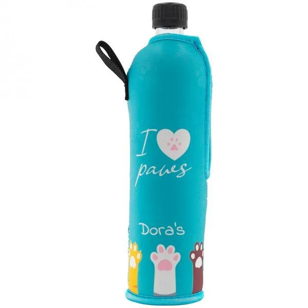 Dora's Dora's Dora’s Glas-Trinkflasche mit Neoprenhülle (0,5l) – Isoliert & Puristisches Design – Produktbild 3 von 3