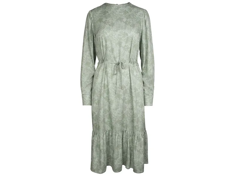 Bleed bleed Damen-Midikleid "Mossy" mit Bindegürtel, grün, Gr. S – Produktbild 1 von 1