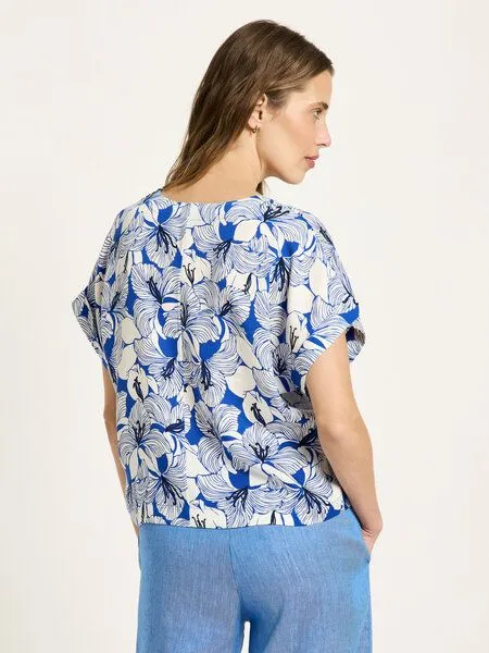 LANIUS LANIUS Blusenshirt aus TENCEL, Print bloom lapis, – Produktbild 4 von 4
