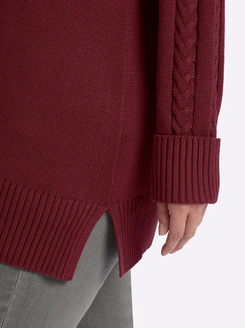 sheego Rollkragenpullover bordeaux, Bordeaux, – Produktbild 3 von 3