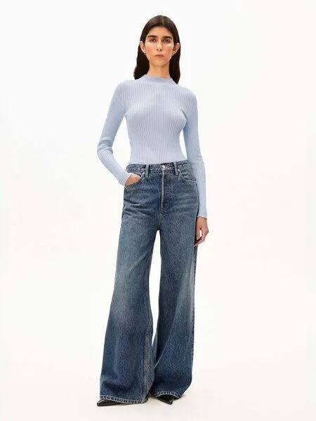 ARMEDANGELS ARMEDANGELS ALAANIA Damen Pullover Slim Fit aus Bio-Baumwolle, Mistblue, – Produktbild 2 von 4