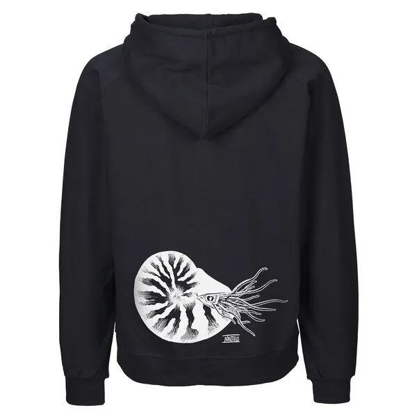 HANDGEDRUCKT HANDGEDRUCKT "Nautilus" Männer Zip Hoody aus reiner Biobaumwolle (kbA), Navy, – Produktbild 1 von 3