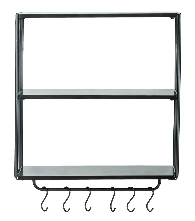 Wenko Wenko Wandregal Industrial, Wohnregal mit 3 Etagen und Hakenleiste – Produktbild 1 von 1