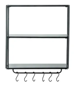 Wenko Wenko Wandregal Industrial, Wohnregal mit 3 Etagen und Hakenleiste – Produktbild 1 von 1