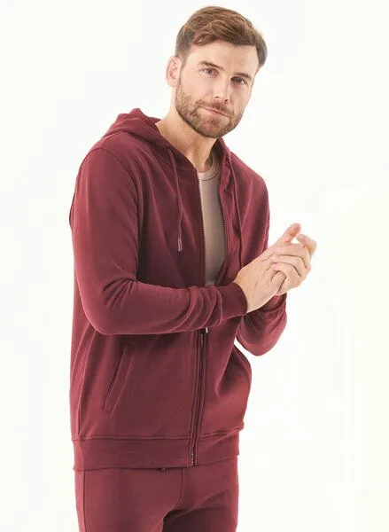 ORGANICATION ORGANICATION Soft Touch Sweatjacke aus Bio-Baumwolle, Rot(bordeaux), – Produktbild 3 von 4