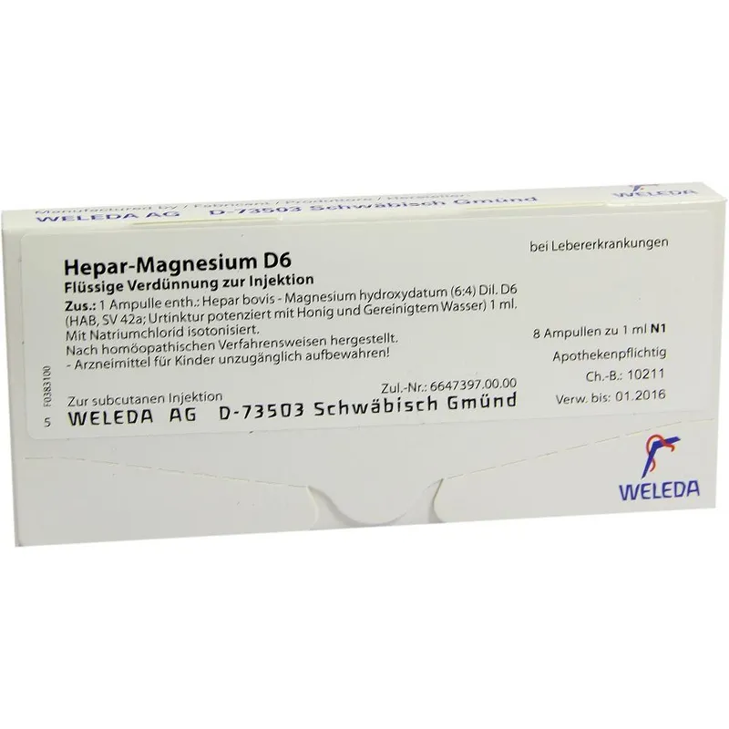 Weleda WELEDA HEPAR MAGNESIUM D 6 Ampullen 8X1 ml Ampullen – Produktbild 1 von 1