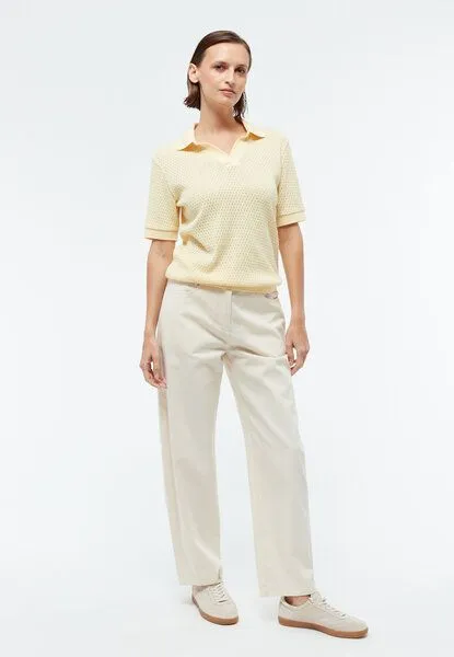 Givn Berlin Givn Berlin Poloshirt Yasmin, Creamy yellow jacquard, – Produktbild 3 von 4