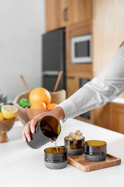 Originalhome Originalhome Gläser aus recycelten Bierflaschen, S/3, Braun, – Produktbild 4 von 4