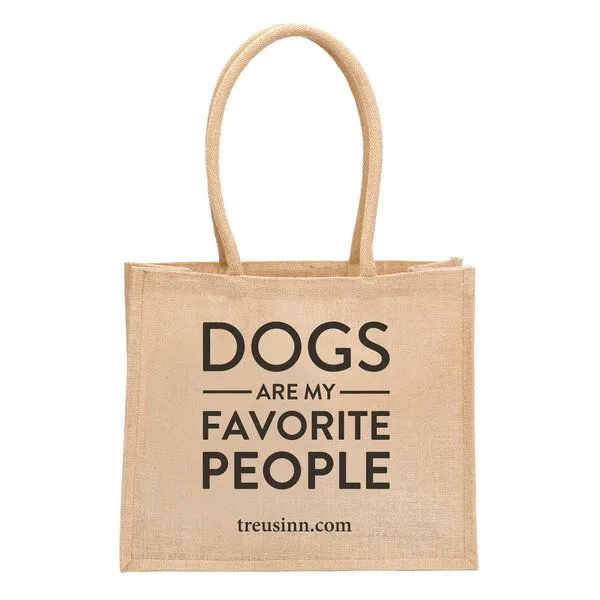 Treusinn Treusinn Eco Shopper "Dogs Favorite People" 100% Jutegewebe, Weiß, – Produktbild 2 von 3