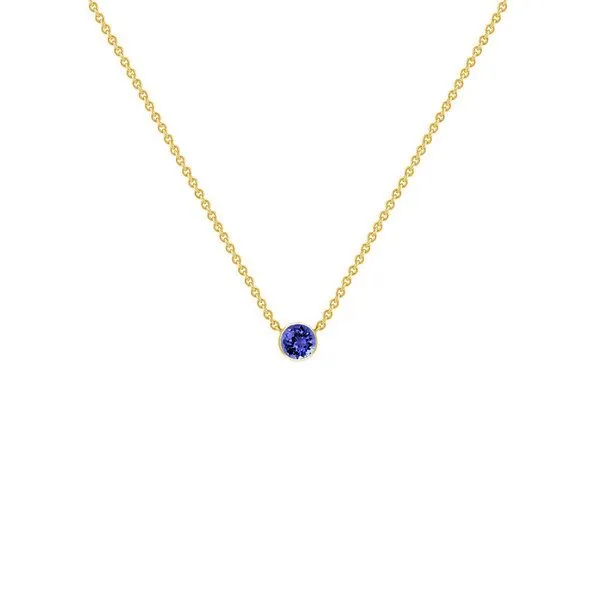 Eppi Eppi Silberne minimalistische Kette mit einem Tansanit Glosie, Gelb, – Produktbild 1 von 4