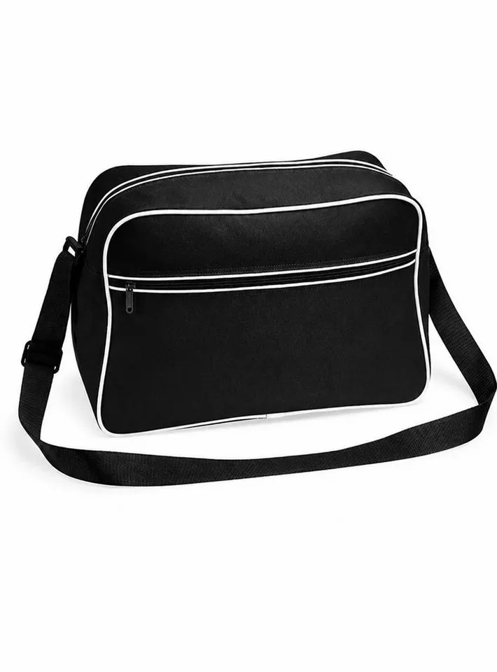 BagBase BagBase Umhängetasche Retro Shoulder Bag / Umhängeasche, 40 x 28 x 18 cm, Black/white, – Produktbild 2 von 5
