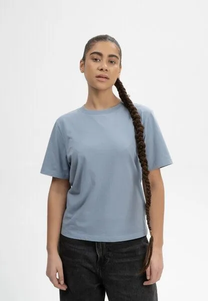 MELA MELA T-Shirt Style TANIKA aus 100% Bio-Baumwolle, Dusk blue, – Produktbild 1 von 4
