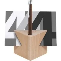 Holz-Kugelschreiberständer 'Cube tower' mit Notizhalter Buche – Produktbild 1 von 1