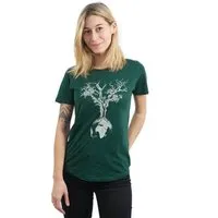Life Tree Life-Tree Ecovero Shirt Fairwear für Damen "Weltenbaum" in Bottle Green – Produktbild 1 von 1