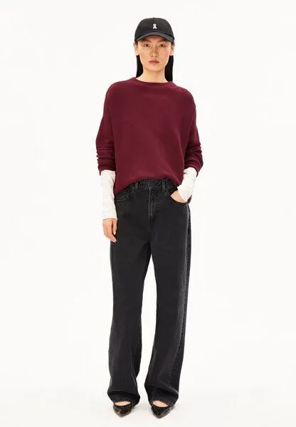 ARMEDANGELS ARMEDANGELS MERINAA LINKS LINKS Damen Strickpullover aus 100% Bio-Baumwolle, Velvet red, – Produktbild 5 von 5