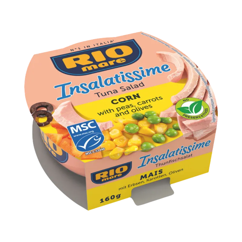 Rio Mare Rio Mare MSC Insalatissime Corn, Thunfisch-Salat essfertig, 160 Gramm (Abtropfgewicht) – Produktbild 1 von 1