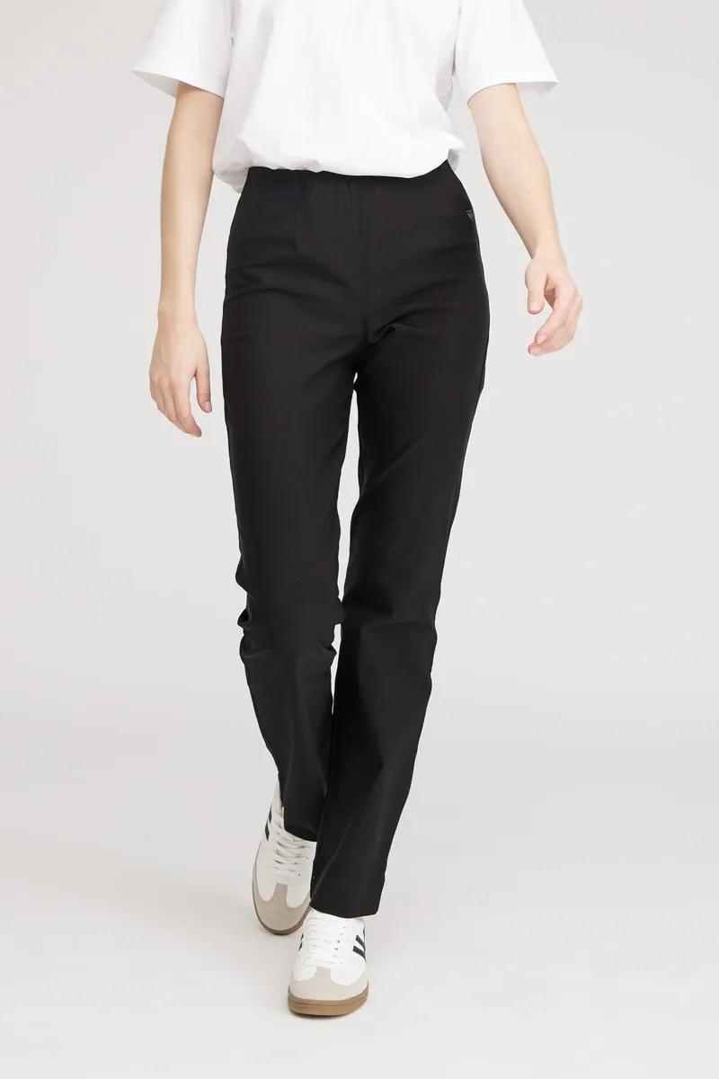 LAURIE LAURIE Damen vegan Hose Bella Straight Mittlere Länge Schwarz, Schwarz, – Produktbild 2 von 2