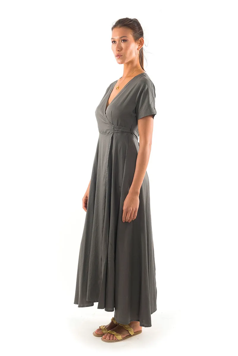 RAVENS VIEW IBIZA RAVENS VIEW IBIZA Damen vegan Kleid Calypso Anthrazitgrau, Grau, – Produktbild 1 von 2