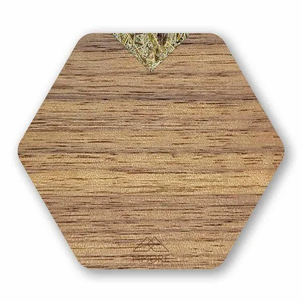 MMore MMore Untersetzer aus Holz - Amerikanischer Nussbaum, Eichenholz und organische Materialien / 4er-Set, Alpenheu, – Produktbild 1 von 5
