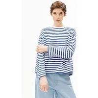 ARMEDANGELS ARMEDANGELS FRANKAA MAARLEN STRIPE Damen Sweatshirt aus Bio-Baumwolle, Undyed-dynamo blue, – Produktbild 1 von 1