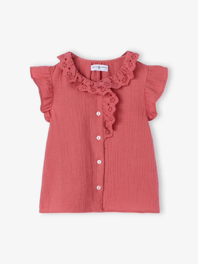 Envie De Fraise Musselin-Bluse mit Volants Mädchen ENVIE DE FRAISE, Altrosa, – Produktbild 4 von 4