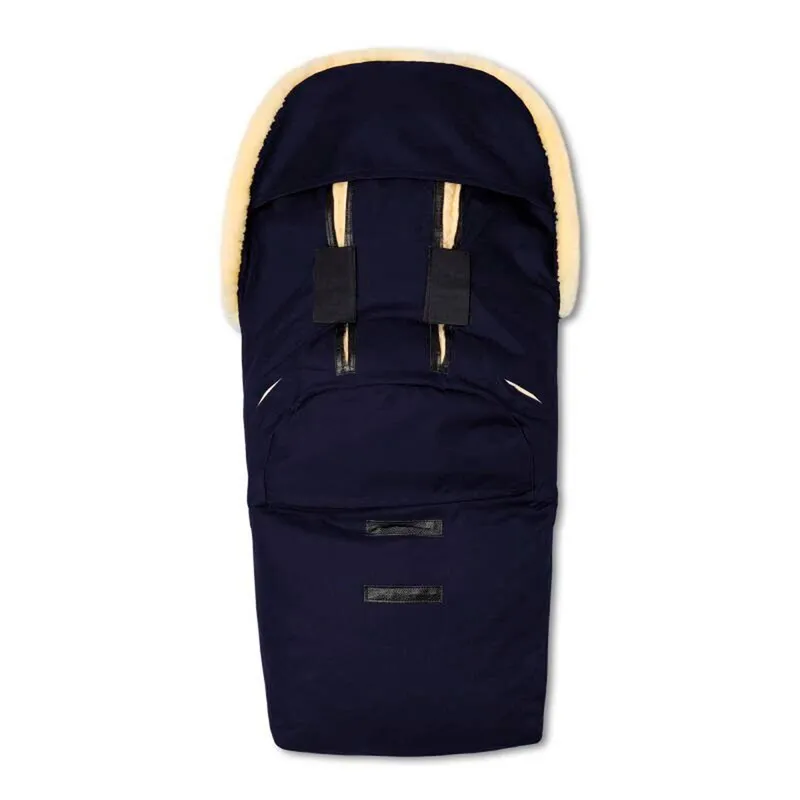 Hofbrucker Hofbrucker Fußsack Kinderwagen Lammfell Polaris Maße: 105 x 40 x 10 cm, Blau, – Produktbild 5 von 5