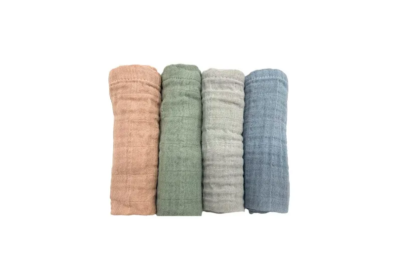 furora BABY furora BABY Spucktuch Baby Mulltücher Sets (Bio-Musselin: super soft) 80x80cm oder 25x25cm, Sehr weich, Bunt, – Produktbild 1 von 5
