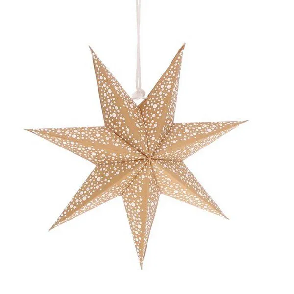 MoreThanHip MoreThanHip Papier‑Weihnachtsstern aus FSC‑Papier - inkl. Beleuchtungsset - Luma goldenbraun – Produktbild 3 von 4