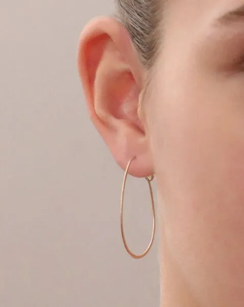 BELLYBIRD Jewellery BELLYBIRD Jewellery CREOLEN - Oval, gehämmert, M/L, Rosé vergoldet, – Produktbild 3 von 4