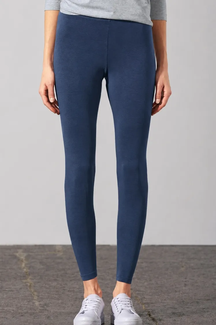 HempAge Hempage Damen vegan Lange Basic Leggings In Marineblau, Blau, – Produktbild 2 von 2