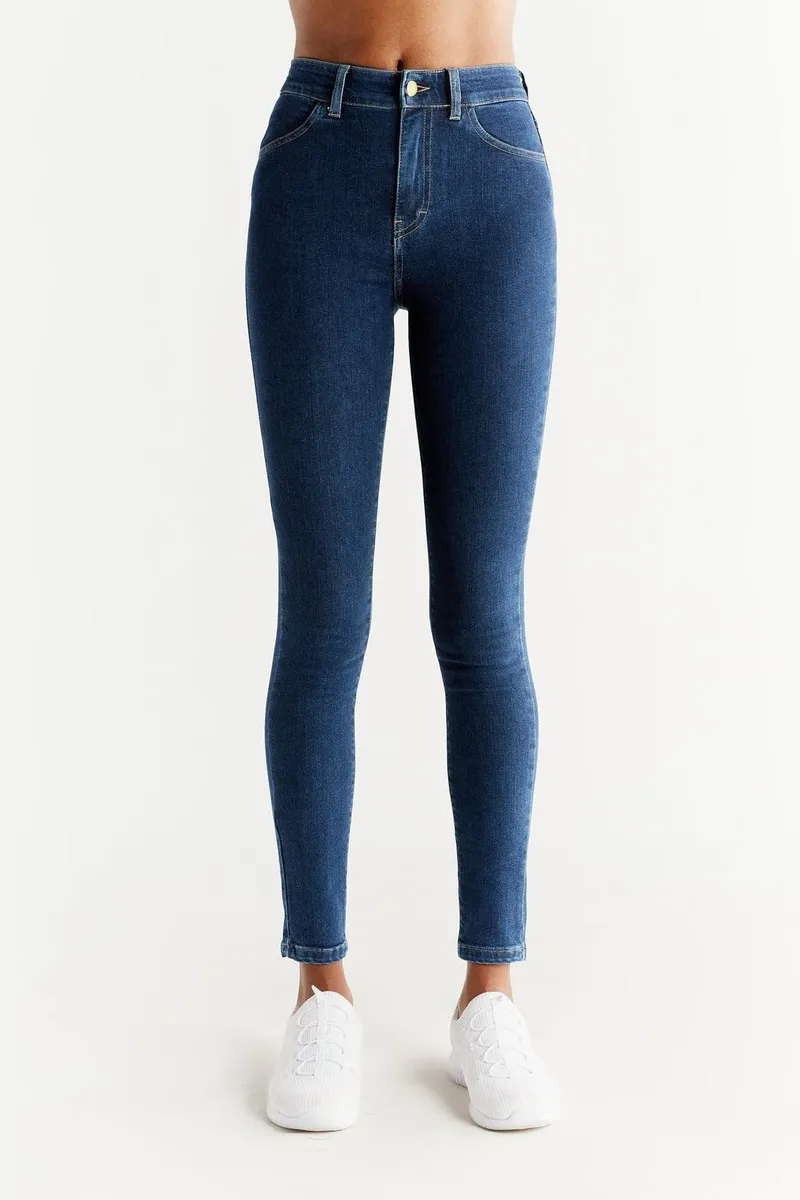 Evermind Evermind Damen vegan Jeans Skinny Fit Lapis Blau, Dunkelblau, – Produktbild 2 von 2