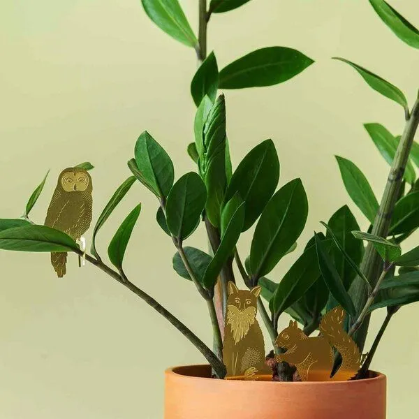 another studio another studio Plant Animal - Design Pflanzendekoration - Figuren aus Messing, Eule, – Produktbild 3 von 4