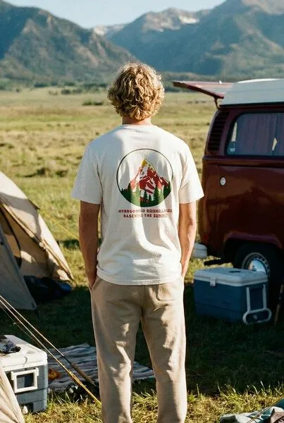 THE FACE OF ELEMENTS THE FACE OF ELEMENTS Matterhorn - Relaxed Fit T-Shirt aus 100% Bio-Baumwolle, Off white (weiß), – Produktbild 2 von 4