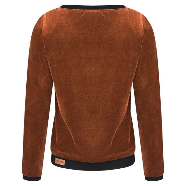Frija Omina Frija Omina Bio Nicki Pullover Onne, Braun/schwarz (braun), – Produktbild 3 von 4