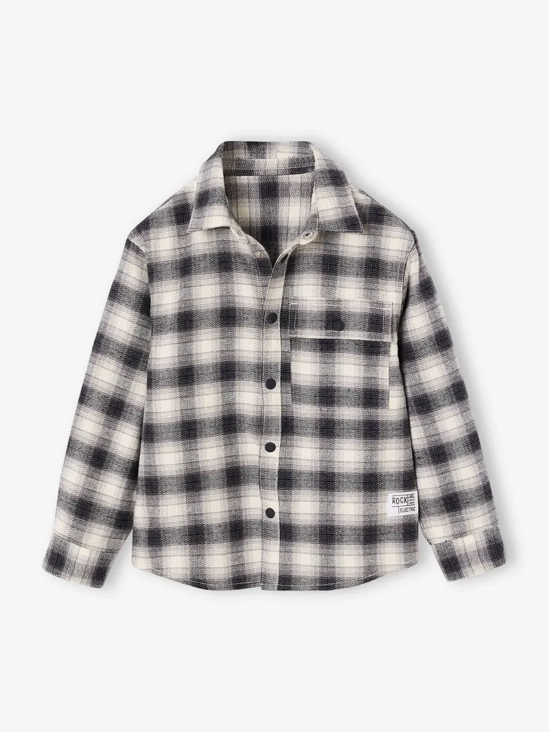 Vertbaudet Vertbaudet Hemd Flanell Jungen, Grau, – Produktbild 1 von 6