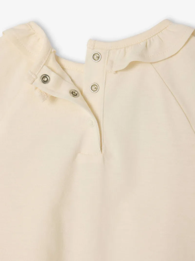 Vertbaudet 2er-Pack Baby Langarmshirts mit Rüschenkragen BASIC, Wollweiß, – Produktbild 4 von 4