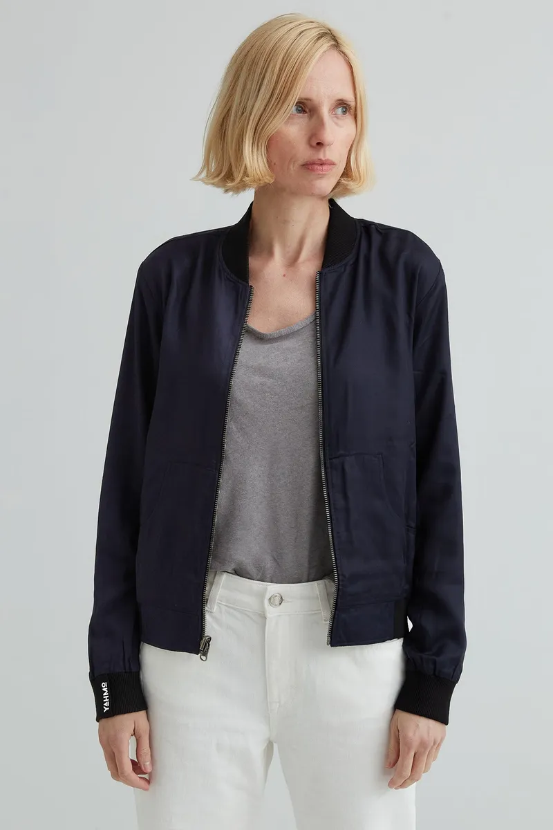 Yahmo Yahmo Damen vegan Jacke Bomber Reversible Ruth Bird/Navy, Beige, – Produktbild 2 von 2