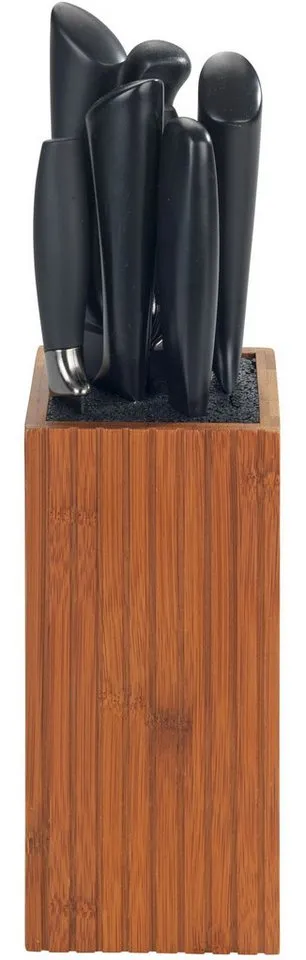 Wenko Wenko Messerblock Modell Mera, Messerhalter für die Küche mit Borsteneinsatz, Bambus, Landhaus-Stil, Braun, – Produktbild 3 von 5