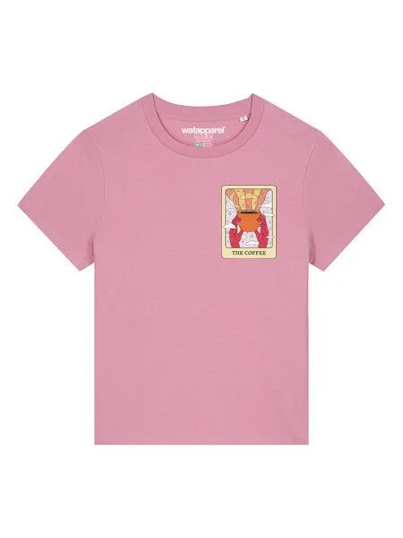 watapparel watapparel T-Shirt Frauen Tarot The Coffee, Bubble pink, – Produktbild 2 von 3